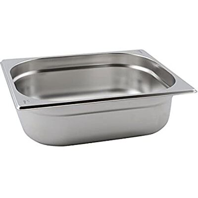 Genware NEV-GN12-200 Stainless Steel Gastronorm Pan, Size 1/2, 200 mm Deep Genware NEV-GN12-200 Stainless Steel Gastronorm Pan, Size 1/2, 200 mm Deep