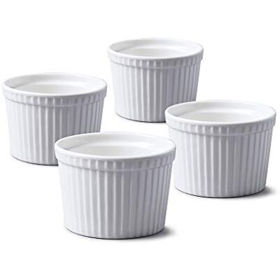 WM Bartleet & Sons 1750 TSET46 Set of 4 Traditional Porcelain Deep Ramekins 8cm Diameter– White WM Bartleet & Sons 1750 TSET46 Set of 4 Traditional Porcelain Deep Ramekins 8cm Diameter– White