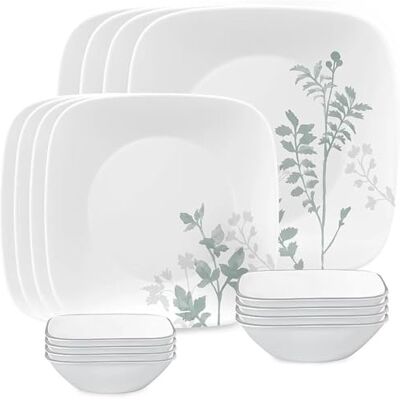 Corelle Square Amalie 16-piece Dinnerware Set, Service for 4 Corelle Square Amalie 16-piece Dinnerware Set, Service for 4