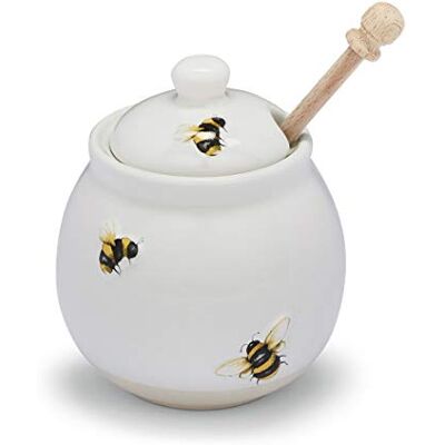 Cooksmart Bumble Bee Ceramic Honey Pot and Drizzler British Designed Honey Jar With Honey Dipper Honey Jars For All Types of Homes or Restaurants Cooksmart Bumble Bee Ceramic Honey Pot and Drizzler British Designed Honey Jar With Honey Dipper Honey Jars For All Types of Homes or Restaurants