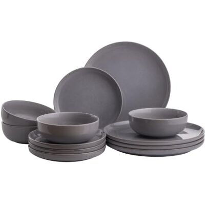Mason Cash Reactive Aura 12 Piece Dinner Set Stoneware Set for 4 Mason Cash Reactive Aura 12 Piece Dinner Set Stoneware Set for 4