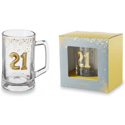 HOX 21st Birthday Glass Tankard 1 Pint Beer Mug Gift Boxed – Gold Confetti Design Celebration Pint Glass for Him, Friend or Dad HOX 21st Birthday Glass Tankard 1 Pint Beer Mug Gift Boxed – Gold Confetti Design Celebration Pint Glass for Him, Friend or Dad