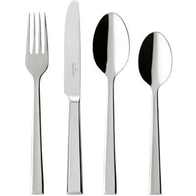 Villeroy & Boch – Victor Cutlery Set, 24-Piece Silver/Platinum, Dishwasher Safe, Flatware, Knives, Forks, Spoons, Luxury Cutlery Set, Stainless Steel Villeroy & Boch – Victor Cutlery Set, 24-Piece Silver/Platinum, Dishwasher Safe, Flatware, Knives, Forks, Spoons, Luxury Cutlery Set, Stainless Steel