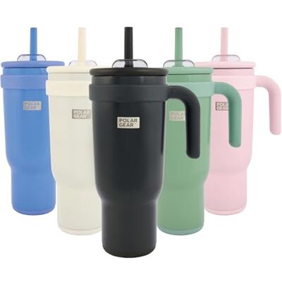Polar Gear Stainless Steel Water Bottle with Straw 1.1L Double Wall Insulated Tumbler with Straw and Lid BPA- Free Leakproof Water Flask Drinks Bottle Keeps Drinks Hot or Cold for Hours Polar Gear Stainless Steel Water Bottle with Straw 1.1L Double Wall Insulated Tumbler with Straw and Lid BPA- Free Leakproof Water Flask Drinks Bottle Keeps Drinks Hot or Cold for Hours