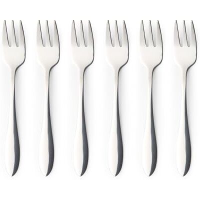 Salter Dessert Fork Set of 6 – Harrogate, 18/0 Stainless Steel Cake Forks, 19 cm Height, Pastry Cutlery Set, Mirror Polish Finish Flatware, Tableware for Home, Restaurant, Kitchen, Dishwasher Safe Salter Dessert Fork Set of 6 – Harrogate, 18/0 Stainless Steel Cake Forks, 19 cm Height, Pastry Cutlery Set, Mirror Polish Finish Flatware, Tableware for Home, Restaurant, Kitchen, Dishwasher Safe