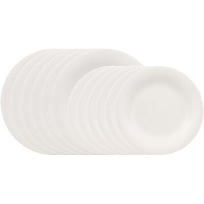 Villeroy & Boch – Essential Plate Set, 12 Pieces, White, Dishwasher-Safe & Microwave-Safe, Clear Shape for a Variety of Dishes, Premium Porcelain Villeroy & Boch – Essential Plate Set, 12 Pieces, White, Dishwasher-Safe & Microwave-Safe, Clear Shape for a Variety of Dishes, Premium Porcelain