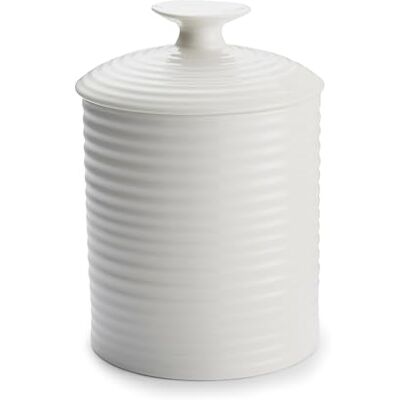 Portmeirion x Sophie Conran White Porcelain Storage Jar with Lid, Stylish and Durable Canister for Kitchen Essentials, 18cm tall, 1110ml Volume Portmeirion x Sophie Conran White Porcelain Storage Jar with Lid, Stylish and Durable Canister for Kitchen Essentials, 18cm tall, 1110ml Volume