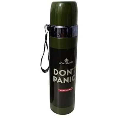 Dad's Army Mug Don't Panic Hot & Cold Novelty Drink Bottle Double Walled Stainless Steel thermal Flask Spill & Sweat Proof with Carry Loop Keeps Cold for 24Hrs or Hot for 12Hrs Pack of 1 Dad's Army Mug Don't Panic Hot & Cold Novelty Drink Bottle Double Walled Stainless Steel thermal Flask Spill & Sweat Proof with Carry Loop Keeps Cold for 24Hrs or Hot for 12Hrs Pack of 1