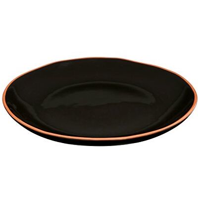 Premier Housewares Ceramic Plates Black and Gold Glazed Finish Serving Plate Circular Dinner Side Plate Dish 4 X 27.5 X 27.5 Premier Housewares Ceramic Plates Black and Gold Glazed Finish Serving Plate Circular Dinner Side Plate Dish 4 X 27.5 X 27.5