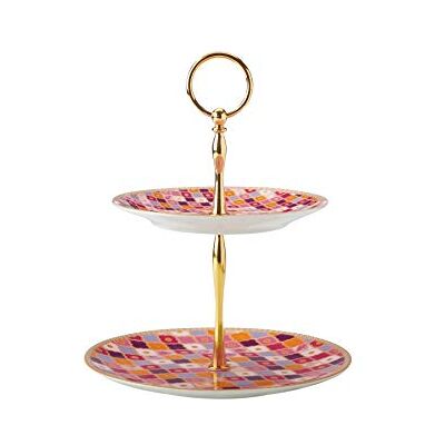 Maxwell & Williams - Teas & C's Kasbah Rose Two Tiered Cup Cakes Stand - Pink - Two-Tier - Cake Stand Maxwell & Williams - Teas & C's Kasbah Rose Two Tiered Cup Cakes Stand - Pink - Two-Tier - Cake Stand
