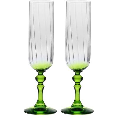 Krosno Gradient Champagne Glasses 220 ml with Light Green Stem, Set 2 pcs for Mocktails, Mimosa, Prosecco, Cava and Spritz – Lead-Free Crystal – Dishwasher Safe – Bubble Celebration Moments Krosno Gradient Champagne Glasses 220 ml with Light Green Stem, Set 2 pcs for Mocktails, Mimosa, Prosecco, Cava and Spritz – Lead-Free Crystal – Dishwasher Safe – Bubble Celebration Moments