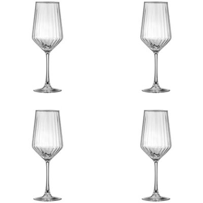 Ravenhead Luxe Set of 4 White Wine Glasses 400ml Recycled Glass with Fluted Embossed Design 40clElegant Wine Glass Set for Dining & Entertaining, Dishwasher Safe Ravenhead Luxe Set of 4 White Wine Glasses 400ml Recycled Glass with Fluted Embossed Design 40clElegant Wine Glass Set for Dining & Entertaining, Dishwasher Safe