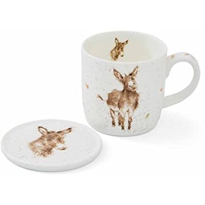 Royal Worcester Portmeirion Home & Gifts WNMC3943-XG Wrendale by Mug and Coasters Gentle Jack Donkey, Multi-Colour, 9.5 x 12 x 8 cm Royal Worcester Portmeirion Home & Gifts WNMC3943-XG Wrendale by Mug and Coasters Gentle Jack Donkey, Multi-Colour, 9.5 x 12 x 8 cm