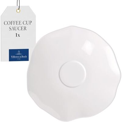 Villeroy & Boch – Pura Coffee Cup Saucer, Approx. 16 × 15.5 × 2 cm, Pure White, Dishwasher-Safe & Microwave-Safe, Flowing Shape, Premium Bone Porcelain Made in Germany Villeroy & Boch – Pura Coffee Cup Saucer, Approx. 16 × 15.5 × 2 cm, Pure White, Dishwasher-Safe & Microwave-Safe, Flowing Shape, Premium Bone Porcelain Made in Germany