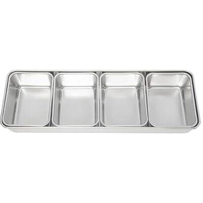 Clover Kitchenware Japanese Yakumi Pan Condiment Holder 4 Large Insert, 145x435x60 mm Clover Kitchenware Japanese Yakumi Pan Condiment Holder 4 Large Insert, 145x435x60 mm