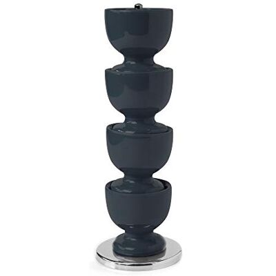 Zeal Stack and Store Egg Cups/Holders, Set of 4 with Chrome Storage and Carry Stand, Melamine, Dark Grey Zeal Stack and Store Egg Cups/Holders, Set of 4 with Chrome Storage and Carry Stand, Melamine, Dark Grey