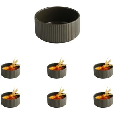 APS The Grid 19069 Bowl Porcelain Diameter 12.5 cm 350 ml Colour Mud Brown Stackable Set of 6 APS The Grid 19069 Bowl Porcelain Diameter 12.5 cm 350 ml Colour Mud Brown Stackable Set of 6