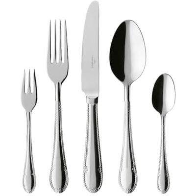 Villeroy & Boch – Mademoiselle Cutlery Set 30 Pieces for 6 People, Dishwasher Safe, Rustproof, Knife, Fork, Spoon, Luxury Cutlery Set, Dinner, 18/10 Stainless Steel Villeroy & Boch – Mademoiselle Cutlery Set 30 Pieces for 6 People, Dishwasher Safe, Rustproof, Knife, Fork, Spoon, Luxury Cutlery Set, Dinner, 18/10 Stainless Steel