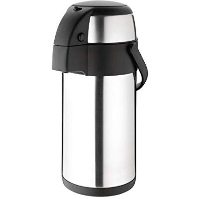 Genware 3LAP_PA-(1).3 Insulated Hot and Cold Coffee/Tea Airpot Flask Beverage Pump Dispenser, Stainless Steel, 3L Genware 3LAP_PA-(1).3 Insulated Hot and Cold Coffee/Tea Airpot Flask Beverage Pump Dispenser, Stainless Steel, 3L