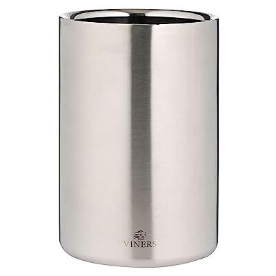 Viners Double Wall Wine Cooler 1.3 L Stainless Steel with Brushed Silver Effect Mirror Interior Bottle Chiller Viners Double Wall Wine Cooler 1.3 L Stainless Steel with Brushed Silver Effect Mirror Interior Bottle Chiller