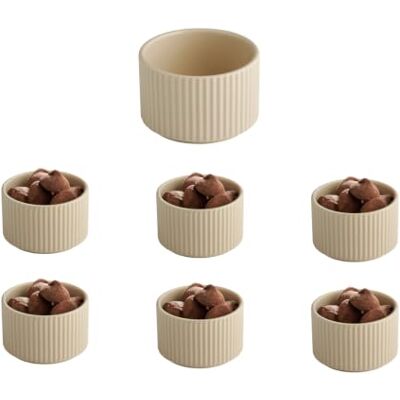APS The Grid 19027 Porcelain Bowl, Diameter 9 cm, 200 ml, Sand, Stackable, Set of 6 APS The Grid 19027 Porcelain Bowl, Diameter 9 cm, 200 ml, Sand, Stackable, Set of 6