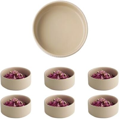 APS The Grid 19032 Bowl, Porcelain, Diameter 14 cm, 450 ml, Sand, Stackable, Set of 6 APS The Grid 19032 Bowl, Porcelain, Diameter 14 cm, 450 ml, Sand, Stackable, Set of 6