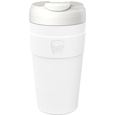 KeepCup Commuter, Insulated Stainless Steel Travel Mug with Leakproof One-Handed Flip Lid, Recycled Steel, BPA Free, Dishwasher Safe, 454ml 16oz Bone White KeepCup Commuter, Insulated Stainless Steel Travel Mug with Leakproof One-Handed Flip Lid, Recycled Steel, BPA Free, Dishwasher Safe, 454ml 16oz Bone White
