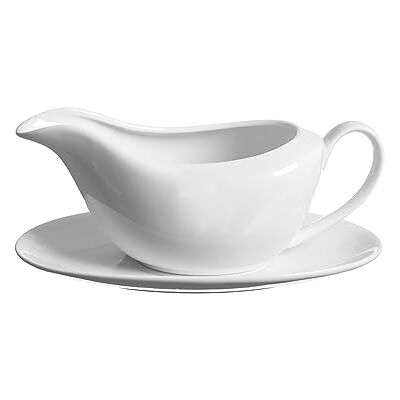 Kensington Simplicity Gravy Boat and Saucer 230 ml White Porcelain Kensington Simplicity Gravy Boat and Saucer 230 ml White Porcelain