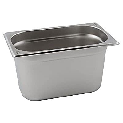 Genware NEV-GN14-100 Stainless Steel Gastronorm Pan, Size 1/4, 100 mm Deep Genware NEV-GN14-100 Stainless Steel Gastronorm Pan, Size 1/4, 100 mm Deep