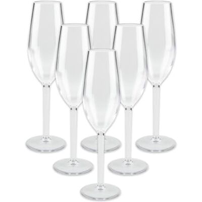 ABENA Gastro Reusable Champagne Glasses, 220ml, Pack of 6, Clear Shatterproof Cups, Dishwasher & Freezer Safe Tumblers, Everyday Use, Restaurants, Bars, Festivals & Outdoor Dining ABENA Gastro Reusable Champagne Glasses, 220ml, Pack of 6, Clear Shatterproof Cups, Dishwasher & Freezer Safe Tumblers, Everyday Use, Restaurants, Bars, Festivals & Outdoor Dining