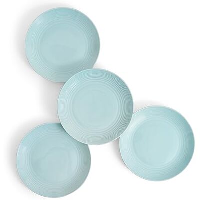 Royal Doulton Dinner Plates, Stoneware, Designed to Mix & Match, Gordon Ramsay Maze Plate 28cm 11in Blue, Set of 4, Extra groot Royal Doulton Dinner Plates, Stoneware, Designed to Mix & Match, Gordon Ramsay Maze Plate 28cm 11in Blue, Set of 4, Extra groot