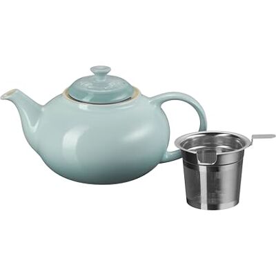 LE CREUSET Stoneware Teapot with Stainless Steel Infuser, 1.3l, Sea Salt LE CREUSET Stoneware Teapot with Stainless Steel Infuser, 1.3l, Sea Salt