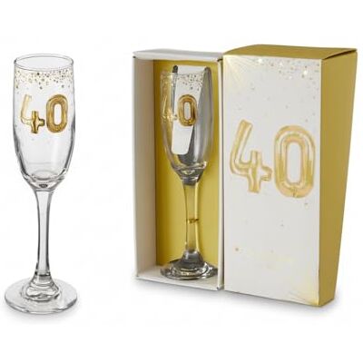 HOX 40th Birthday Champagne Flute – Gold Balloon‑Style Design, Gift Boxed Glass for Prosecco, Champagne & Celebrations HOX 40th Birthday Champagne Flute – Gold Balloon‑Style Design, Gift Boxed Glass for Prosecco, Champagne & Celebrations