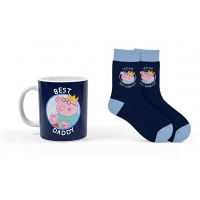 HOX Peppa Pig Best Daddy Mug & Socks Gift Set – Official Daddy Pig 300ml Ceramic Mug and Men’s Blue Crew Socks Size 8-10 – Father’s Day or Birthday Present for Dad HOX Peppa Pig Best Daddy Mug & Socks Gift Set – Official Daddy Pig 300ml Ceramic Mug and Men’s Blue Crew Socks Size 8-10 – Father’s Day or Birthday Present for Dad
