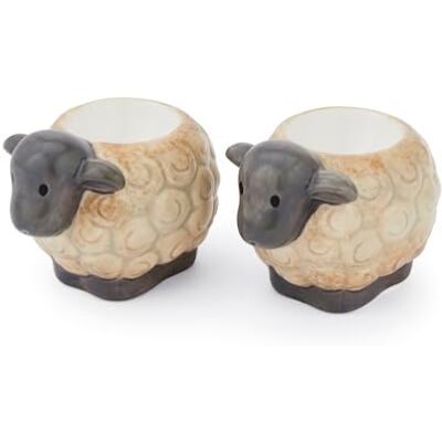 Cooksmart Highland Sheep Set of 2 Stoneware Egg Cups Cooksmart Highland Sheep Set of 2 Stoneware Egg Cups