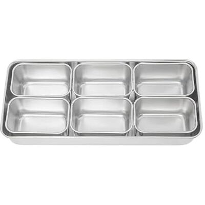 Clover Kitchenware Japanese Yakumi Pan Condiment Holder 3 Small Insert, 145x330x60 mm Clover Kitchenware Japanese Yakumi Pan Condiment Holder 3 Small Insert, 145x330x60 mm