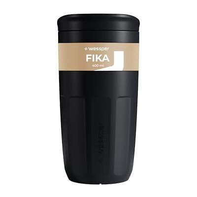 Wessper Reusable Cup 400ml Coffee Cup with Lid for Hot and Cold Drinks to Take with You Fits in the aCar Cup Holder, Replaces Disposable Packaging 4 Pack Black Wessper Reusable Cup 400ml Coffee Cup with Lid for Hot and Cold Drinks to Take with You Fits in the aCar Cup Holder, Replaces Disposable Packaging 4 Pack Black