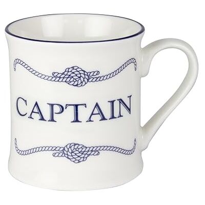 Nauticalia Campfire-Captain Mug, White,dark Blue, 4" x 3.5 Nauticalia Campfire-Captain Mug, White,dark Blue, 4" x 3.5