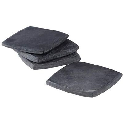 Premier Square Coasters, Marble, Dark Grey, Set of 4 Premier Square Coasters, Marble, Dark Grey, Set of 4