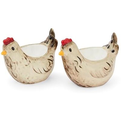 Cooksmart Hen House Lane Egg Cups, Set of 2 Stoneware Cooksmart Hen House Lane Egg Cups, Set of 2 Stoneware