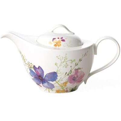 Villeroy & Boch Mariefleur Basic Teapot, 1.2 Litre, Premium Porcelain, White/Multicoloured Villeroy & Boch Mariefleur Basic Teapot, 1.2 Litre, Premium Porcelain, White/Multicoloured