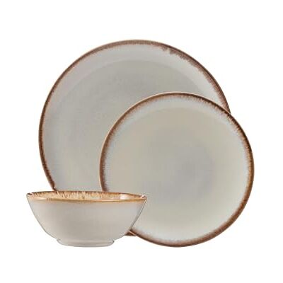 Mason Cash Reactive Cream Stoneware Dinner Set 12-Piece Tableware Collection with Reactive Glaze Finish Includes 4 Dinner Plates, 4 Side Plates & 4 Bowls Dishwasher & Microwave Safe Mason Cash Reactive Cream Stoneware Dinner Set 12-Piece Tableware Collection with Reactive Glaze Finish Includes 4 Dinner Plates, 4 Side Plates & 4 Bowls Dishwasher & Microwave Safe