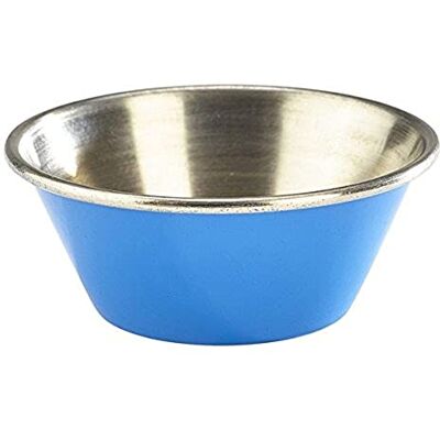 Genware NEV-RAMST115BL Stainless Steel Ramekin, 1.5 oz., Blue Genware NEV-RAMST115BL Stainless Steel Ramekin, 1.5 oz., Blue