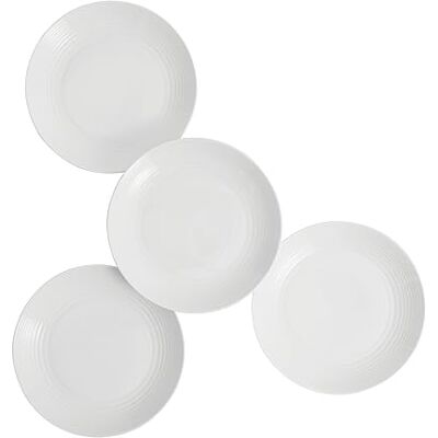 Royal Doulton Dinner Plates, Stoneware, Designed to Mix & Match, Gordon Ramsay Maze Plates, 28cm/11in, White, Set of 4 Royal Doulton Dinner Plates, Stoneware, Designed to Mix & Match, Gordon Ramsay Maze Plates, 28cm/11in, White, Set of 4