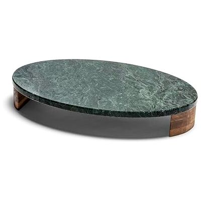 apollo THE HOUSEWARES BRAND Green Marble Oval Serving Platter with Acacia Wooden Feet, Cool Surface for Food Prep & Presentation, Cutting and Chopping Board, 30x25x5cm apollo THE HOUSEWARES BRAND Green Marble Oval Serving Platter with Acacia Wooden Feet, Cool Surface for Food Prep & Presentation, Cutting and Chopping Board, 30x25x5cm