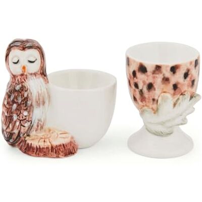 Cooksmart Forest Fable Owl & Acorn Egg Cup Set British Designed Hand-Painted Stoneware Woodland-Inspired Breakfast Accessories Glazed Embossed Finish Rustic Kitchen Tableware Cooksmart Forest Fable Owl & Acorn Egg Cup Set British Designed Hand-Painted Stoneware Woodland-Inspired Breakfast Accessories Glazed Embossed Finish Rustic Kitchen Tableware