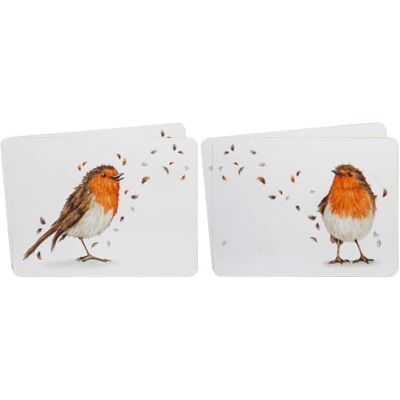 The Leonardo Collection Birds By Clemency Bunn Robins Placemats Set of 4 for Home and Kitchen, Easy Clean Place Mats for Dining Table and Dinner Plates, Durable Table Mats for Everyday Meals The Leonardo Collection Birds By Clemency Bunn Robins Placemats Set of 4 for Home and Kitchen, Easy Clean Place Mats for Dining Table and Dinner Plates, Durable Table Mats for Everyday Meals