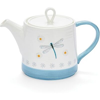Cooksmart British Designed Ceramic Tea Pot Large Teapot for Serving Hot Drinks Tea Pots for All Family Sizes English Meadows Cooksmart British Designed Ceramic Tea Pot Large Teapot for Serving Hot Drinks Tea Pots for All Family Sizes English Meadows