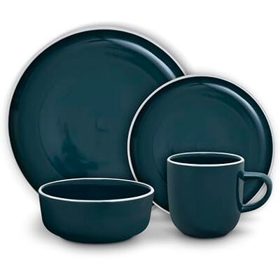 Barbary & Oak Nattura 16 Piece Dinnerware Set, 4X Dinner Plates, 4X Side Plates, 4X Bowls, 4X Mugs, Made from Premium Stoneware, Dishwasher Safe, Agave, BO867022AGV Barbary & Oak Nattura 16 Piece Dinnerware Set, 4X Dinner Plates, 4X Side Plates, 4X Bowls, 4X Mugs, Made from Premium Stoneware, Dishwasher Safe, Agave, BO867022AGV