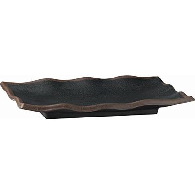 APS GK838 Marone Melamine Wavy Tray, 225 mm x 150 mm, Black APS GK838 Marone Melamine Wavy Tray, 225 mm x 150 mm, Black